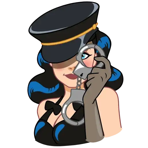 Figurinha: Policial sensual com algemas