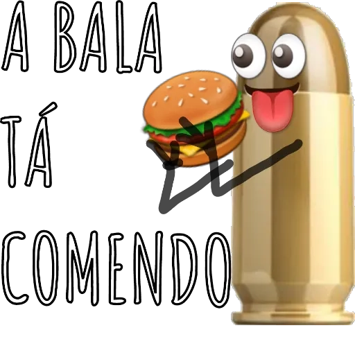 Figurinha: Bala comendo hambúrguer