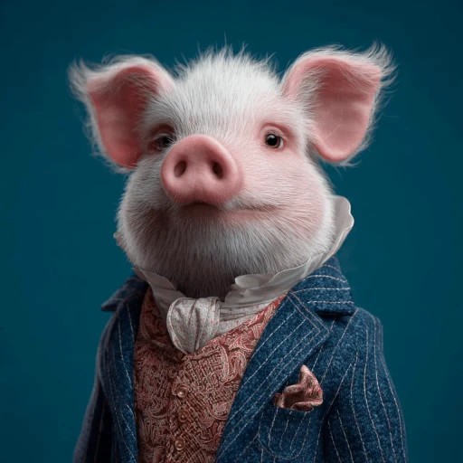 Figurinha: Porco de terno