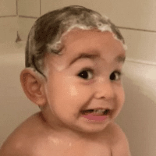 Figurinha: Bebê com espuma no banho