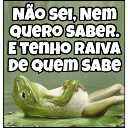 Figurinha: Sapo preguiçoso não quer saber