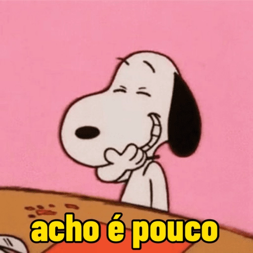 Figurinha: Snoopy achando pouco