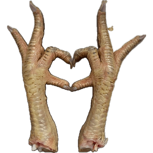 Figurinha: Patas de galinha em forma de coração