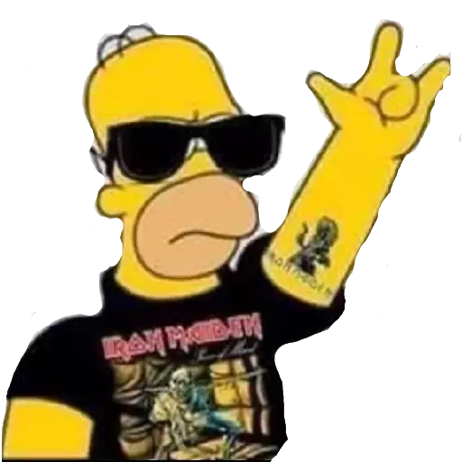 Figurinha: Homer Simpson Rockeiro
