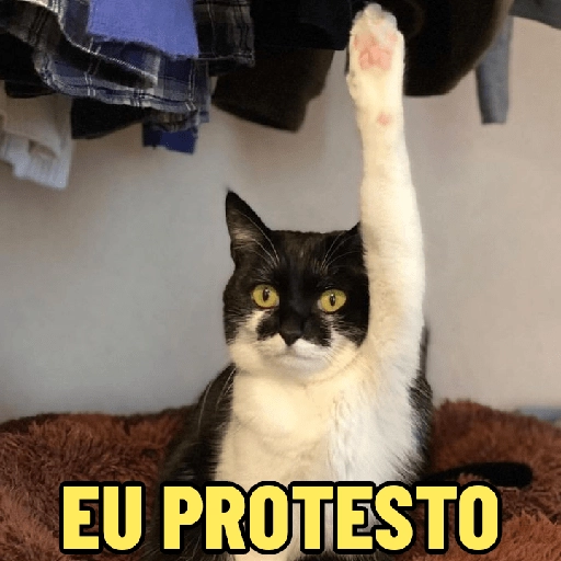 Figurinha: Gato Eu Protesto