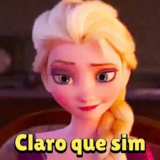 Figurinha: Elsa concordando com a cabeça