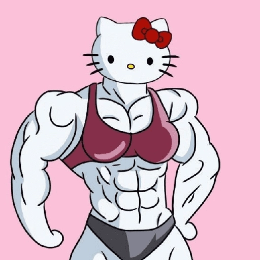 Figurinha: Hello Kitty Musculosa