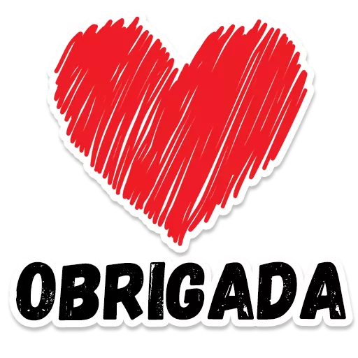 Figurinha: Coração com Obrigada