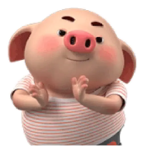 Figurinha: Porquinho Feliz Batendo Palmas