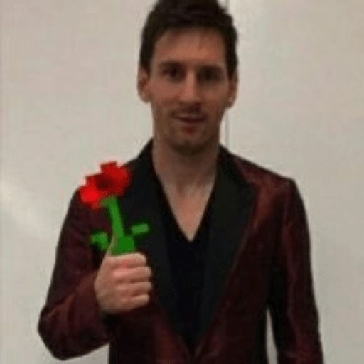 Sticker: Messi con una flor