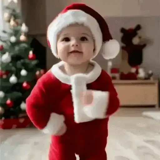 Figurinha: Bebê Papai Noel Dançarino