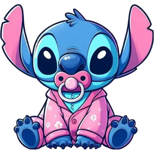 Figurinha: Stitch bebê de pijama