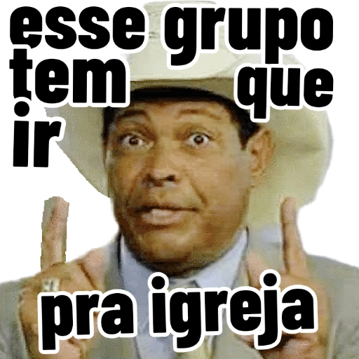 Figurinha: esse grupo tem que ir pra igreja