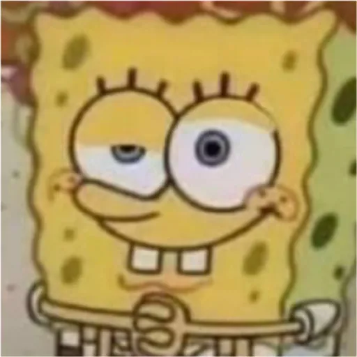 Figurinha: Bob Esponja com cara de malandro