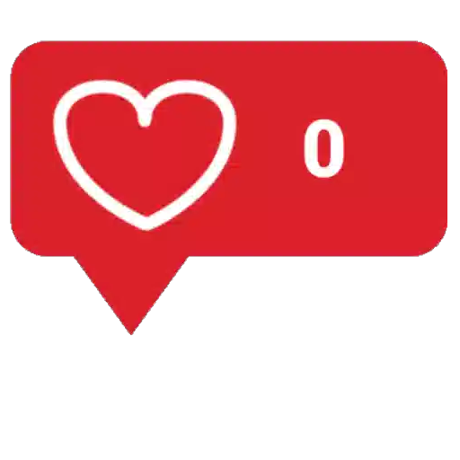 Figurinha: Coração com notificação zero likes