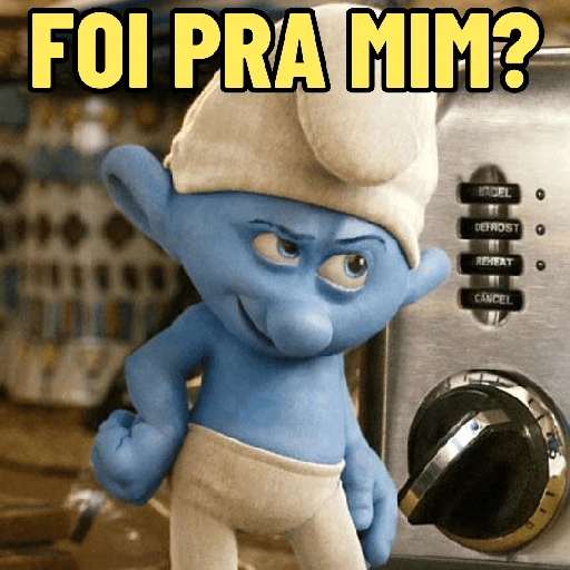 Figurinha: Smurf "Foi pra mim?"
