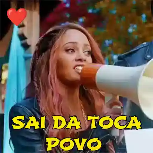 Figurinha: Mulher com megafone gritando