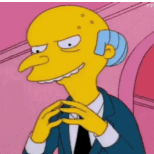 Figurinha: Sr. Burns com as mãos juntas