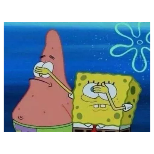 Figurinha: Bob Esponja e Patrick sem ver