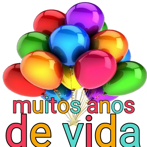 Figurinha: Muitos anos de vida balões