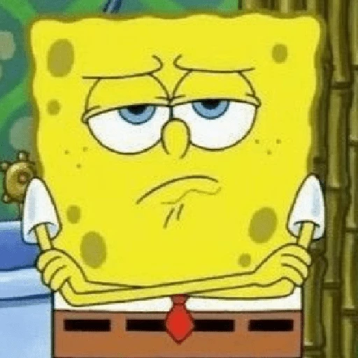 Figurinha: Bob Esponja desconfiado