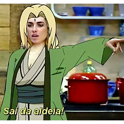 Figurinha: Tsunade mandando sair da aldeia