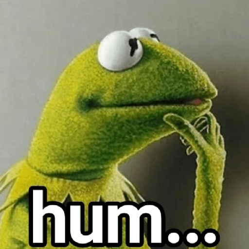 Figurinha: Kermit pensativo