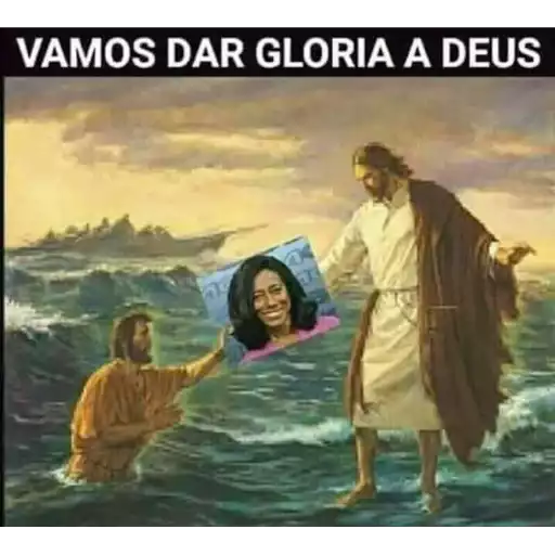 Figurinha: Gloria Groove e Jesus na água