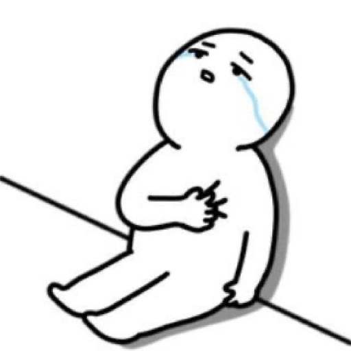 Figurinha: Triste e chorando