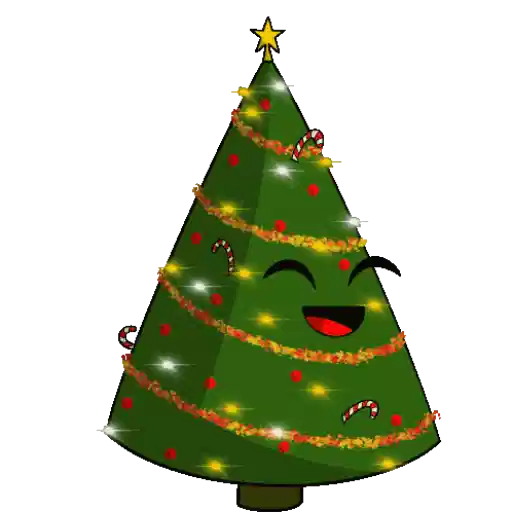 Figurinha: Árvore de Natal Feliz Dançando