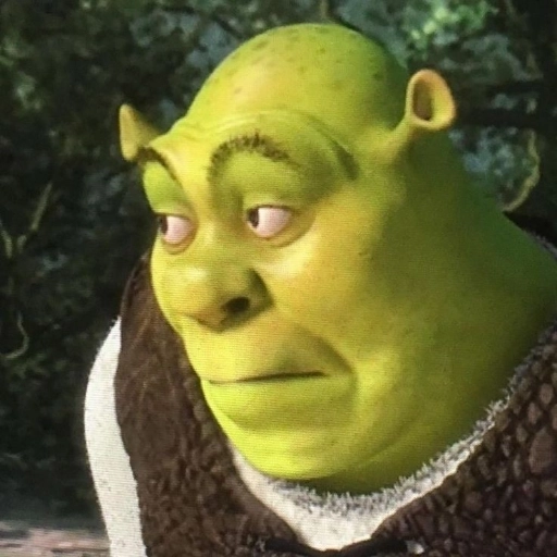 Figurinha: Shrek desconfiado