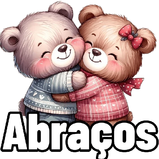 Figurinha: Ursinhos se abraçando