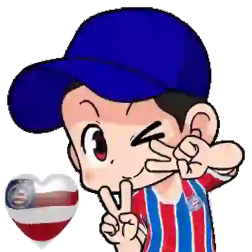 Figurinha: Menino com boné e coração da Bahia