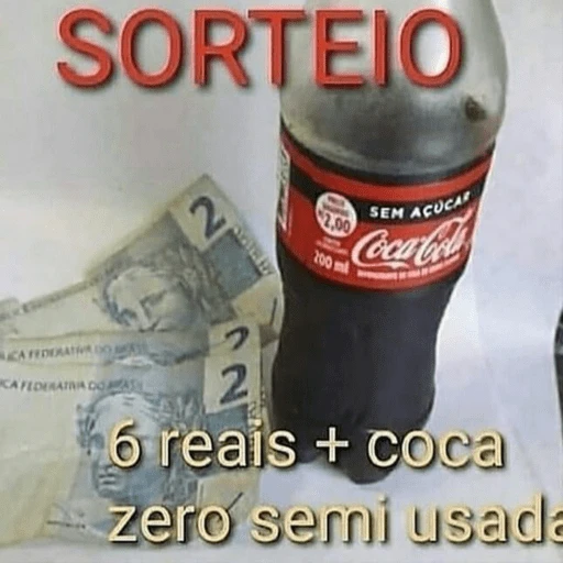 Figurinha: Sorteio de 6 reais e Coca