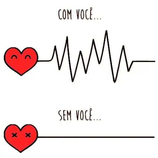 Figurinha: Com você meu coração bate