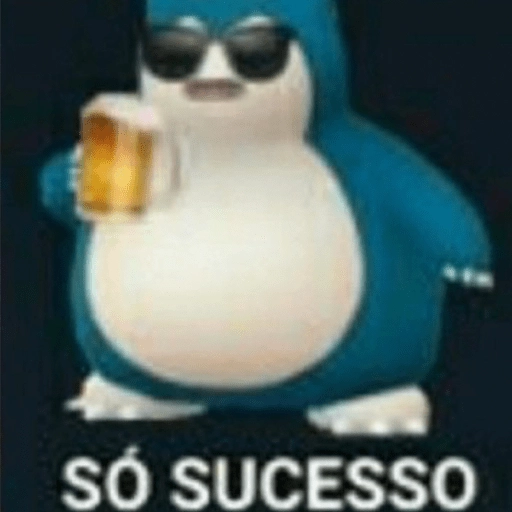 Figurinha: Snorlax de óculos com cerveja