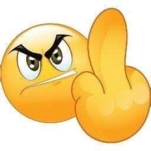 Figurinha: Emoji bravo com dedo do meio