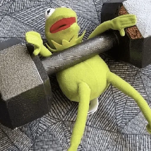 Figurinha: Kermit o Sapo treinando pesado