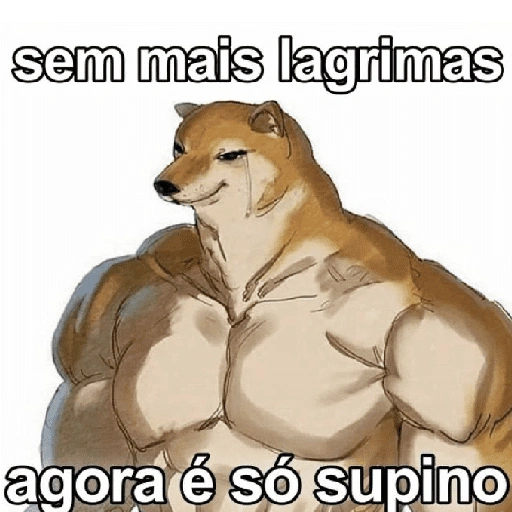 Figurinha: Cheems musculoso: agora é só supino