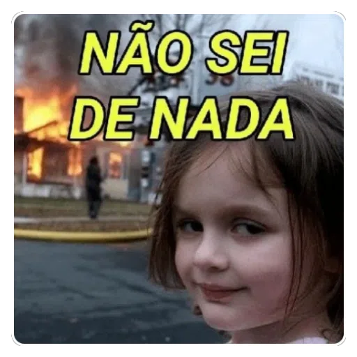 Figurinha: Menina em chamas "Não sei de nada"