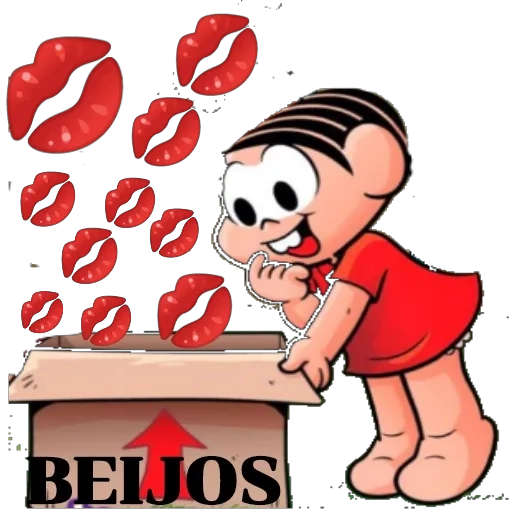 Figurinha: Monica beijos na caixa
