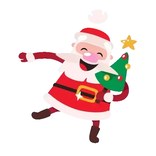 Figurinha: Papai Noel Dancando Com Arvorezinha