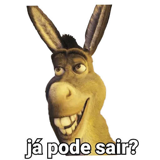Figurinha: Burro: já pode sair?