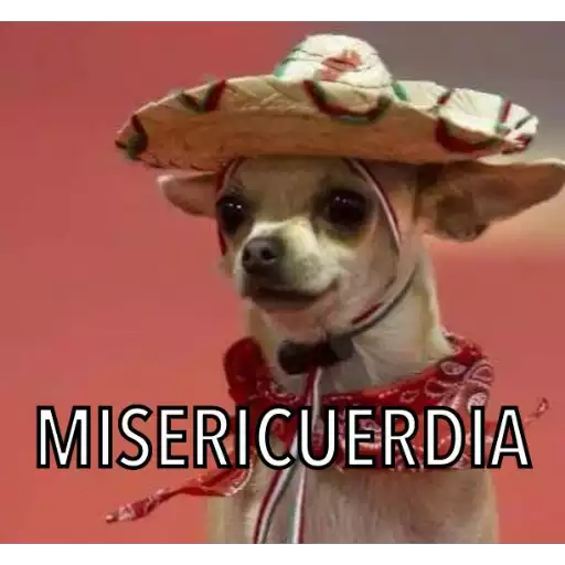 Figurinha: Cachorro com chapéu mexicano