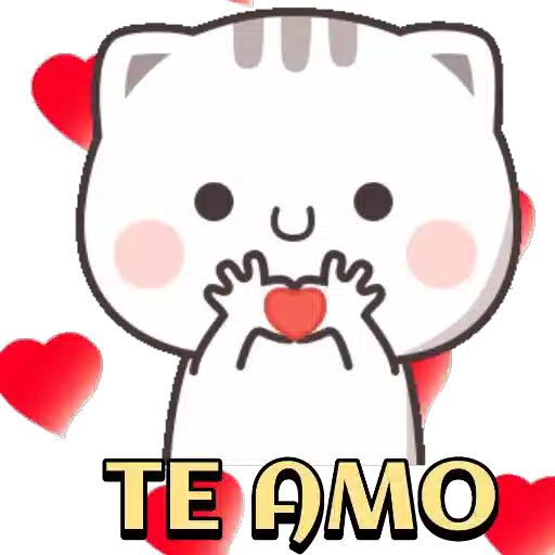 Figurinha: Gatinho com Coração - Te Amo