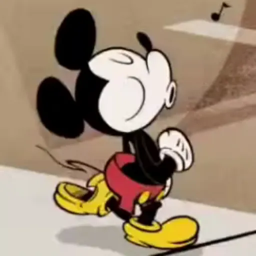 Figurinha: Mickey a assobiar e a dançar