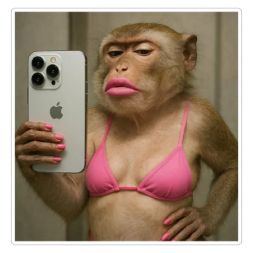 Figurinha: Macaca Diva no Espelho