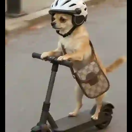 Figurinha: Cachorro de Scooter