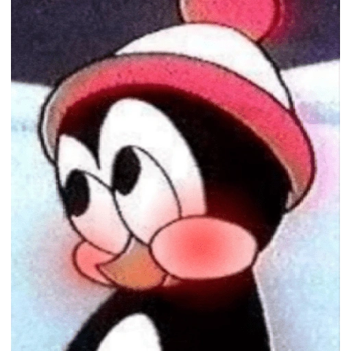 Figurinha: Pinguim com gorro