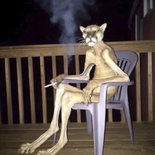 Figurinha: Homem gato fumando